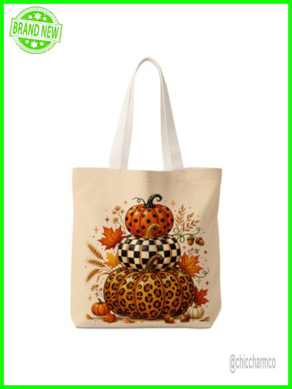 Foldable Polyester Canvas Tote Bag Lightweight Reusable Grocery Shoulder Bag